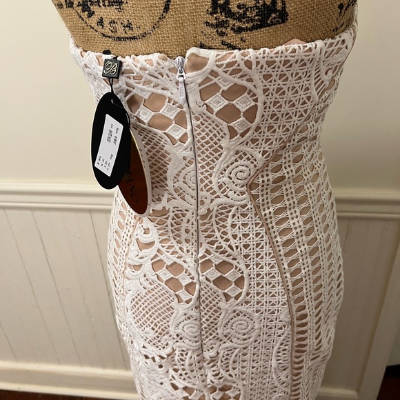 Elegant White Lace Strapless‎ Dress Bariano NWT size 6 - Picture 10 of 11